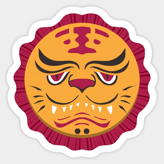 Chinese Tiger Shield Sticker by Doc Multiverse Designs
